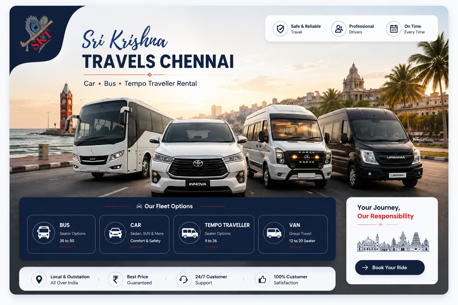 Sri Krishna Travels pricing and fleet showcase